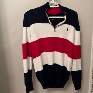 Polo Ralph Lauren quarter zip; red, white, and navy
